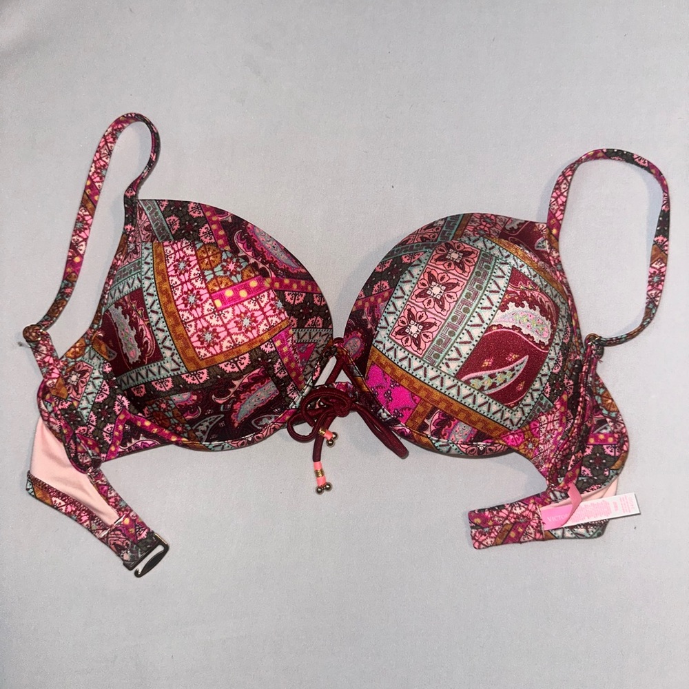 Victoria’s Secret Bombshell Patchwork Push-Up Swim Top